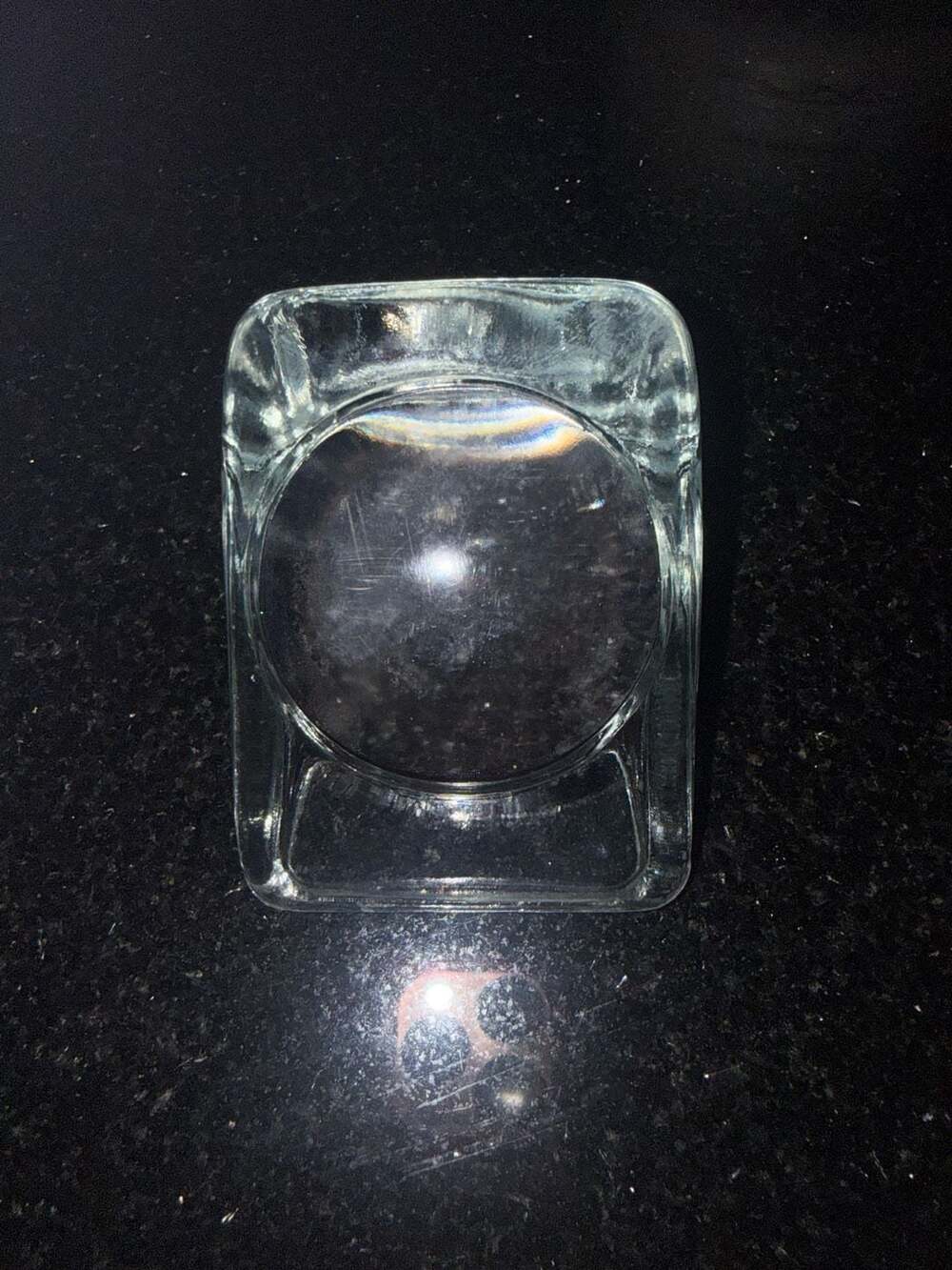 Vintage Heavy Clear Glass Magnifying glass & Paperweight